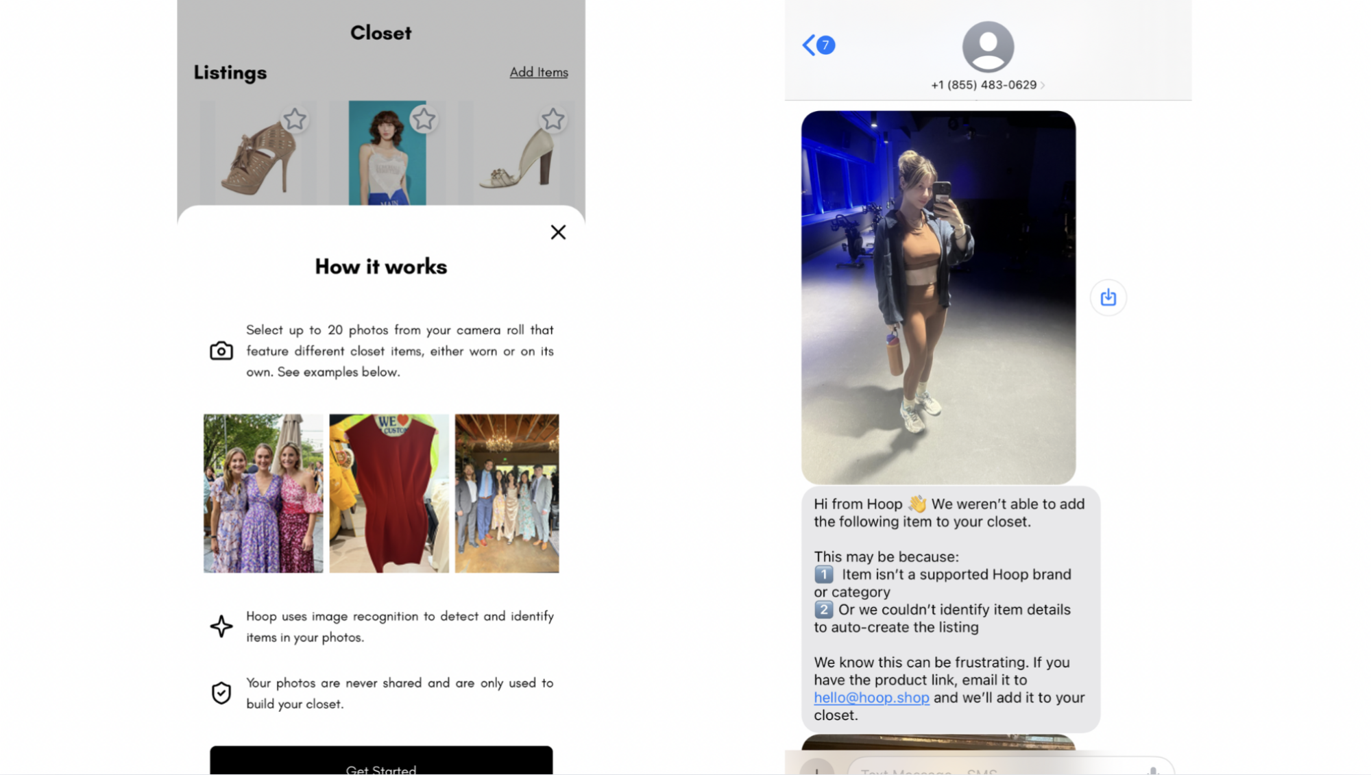 Hoop app subscription options