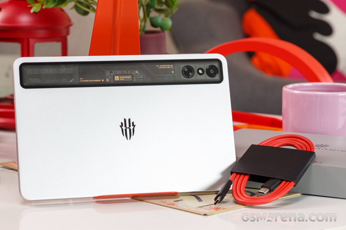 RedMagic Astra Gaming Tablet showcasing its unique cooling fan with RGB lights