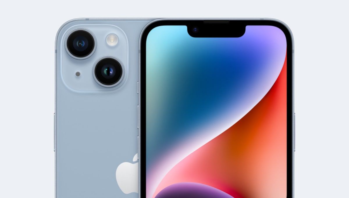 Close-up of the Apple iPhone 14 showcasing its display