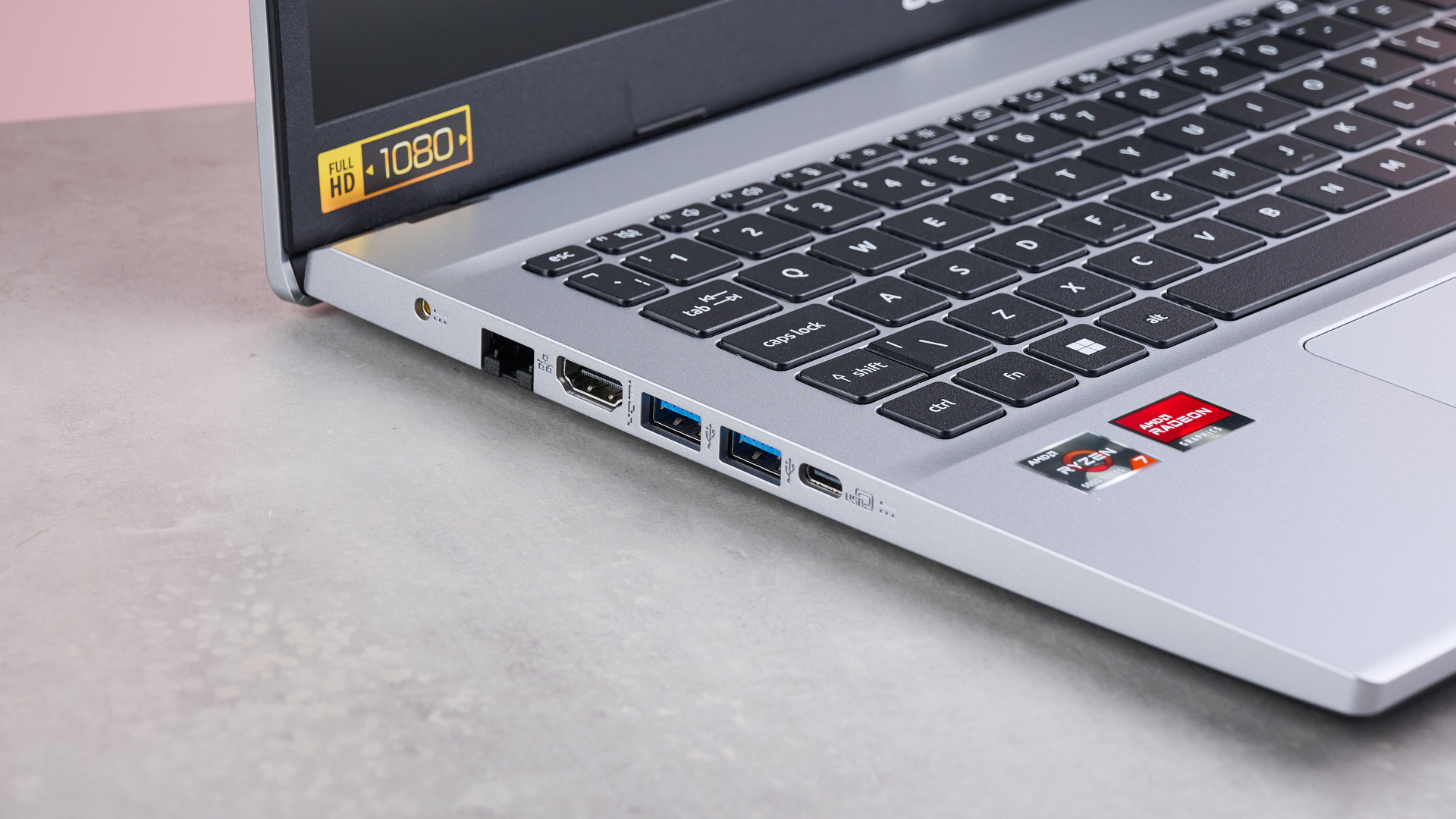 Side view of the Acer Aspire Go 15 showcasing its port selection