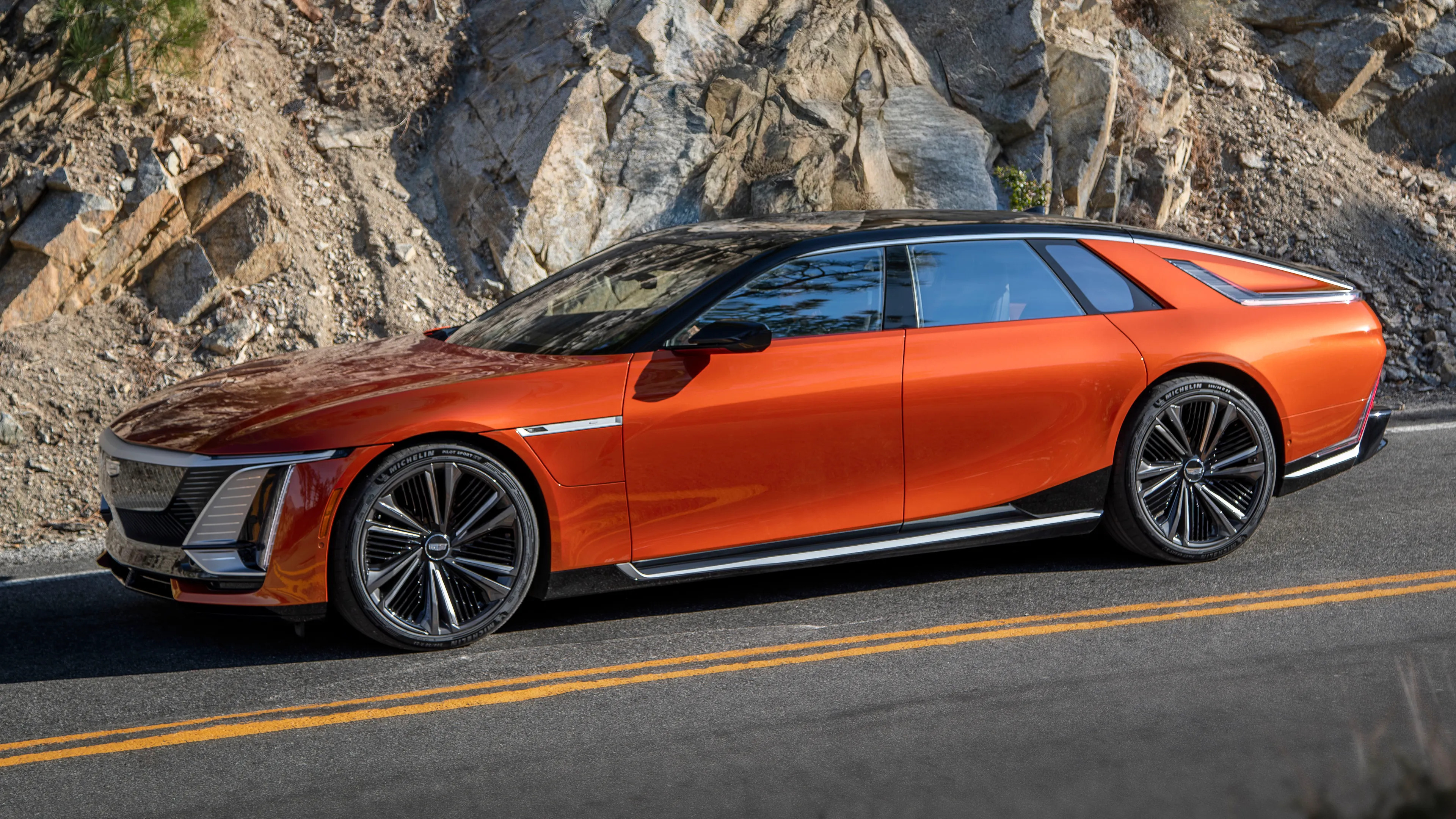 Cadillac Celestiq rear view showcasing its distinctive taillight design