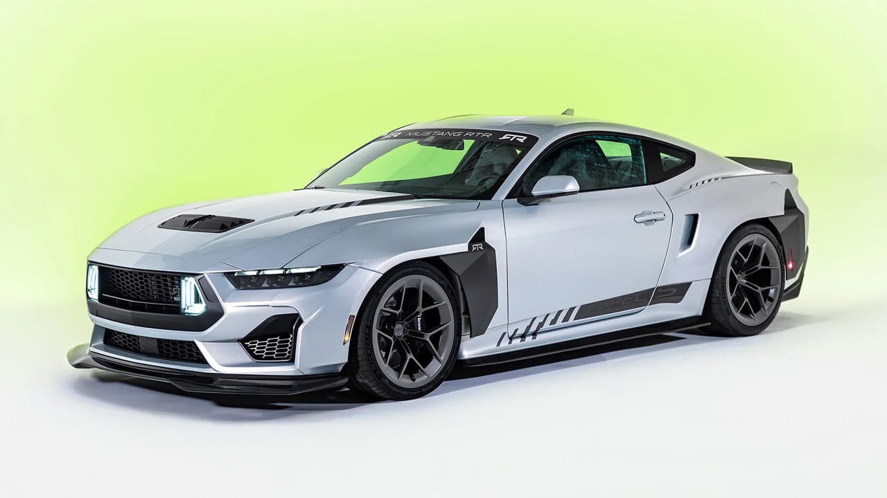 The RTR Spec 5 Mustang showcasing its aggressive stance and widebody kit, a potential alternative to the Mustang GTD.