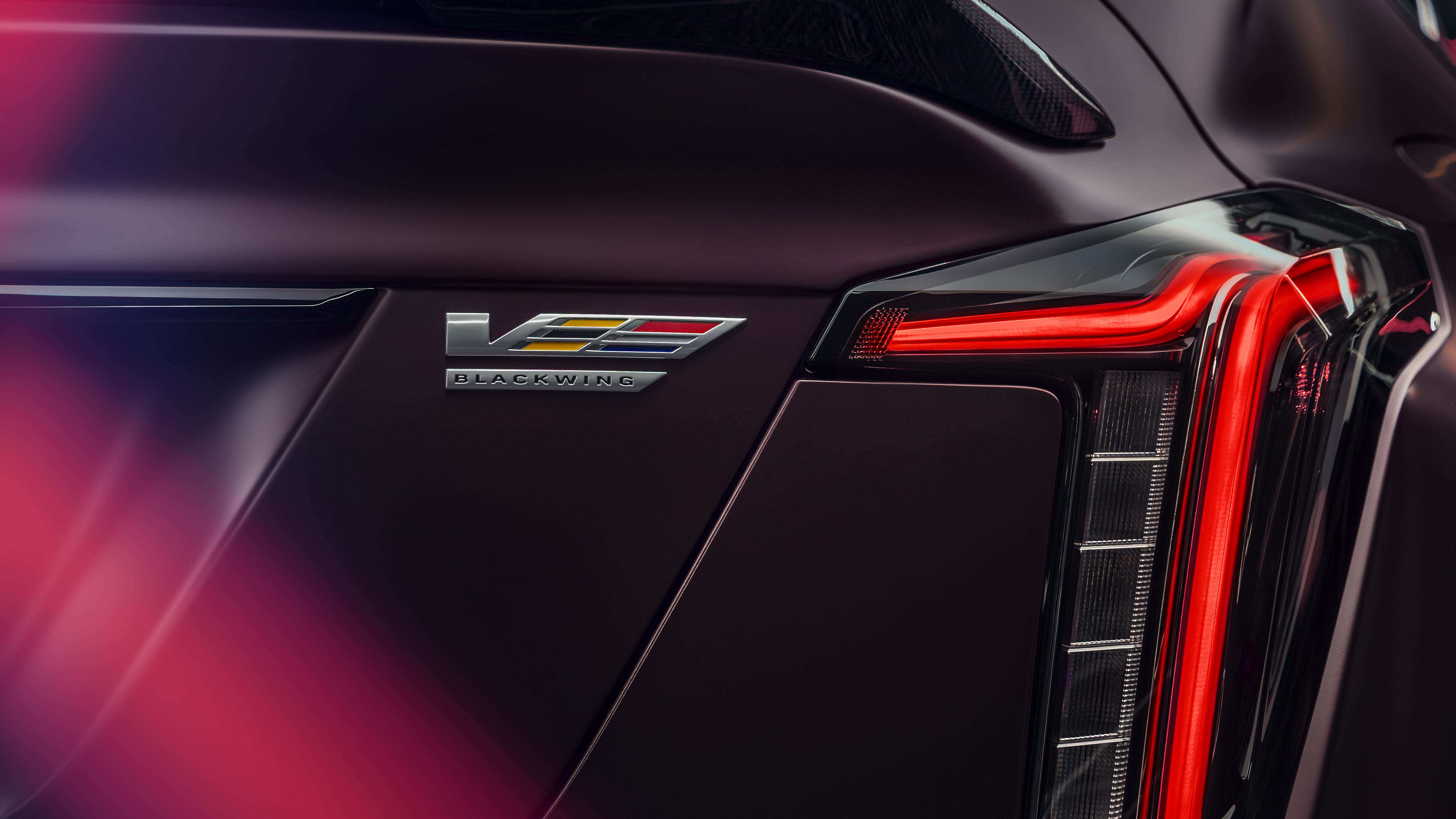 Close-up of hand-painted Cadillac CT5-V Blackwing
