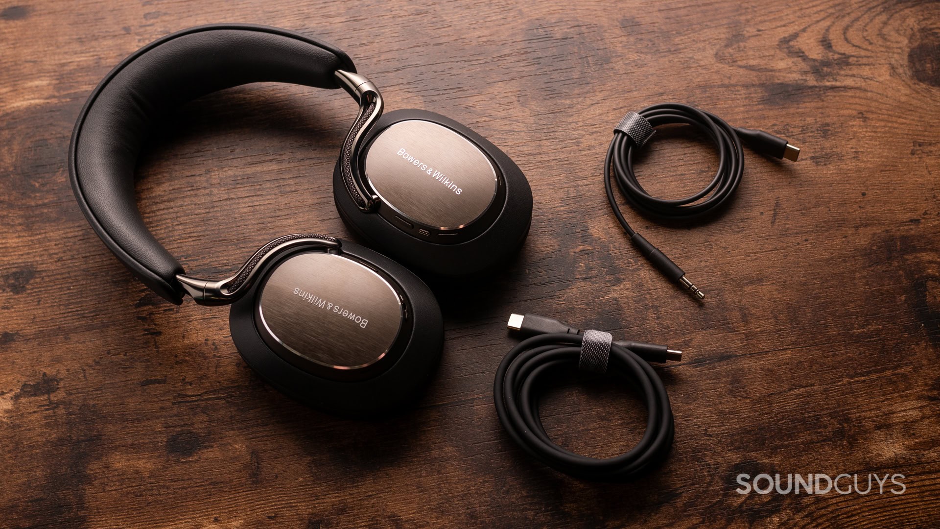 Side view of the Bowers & Wilkins Px8 S2, showing the leather earcups and headband.