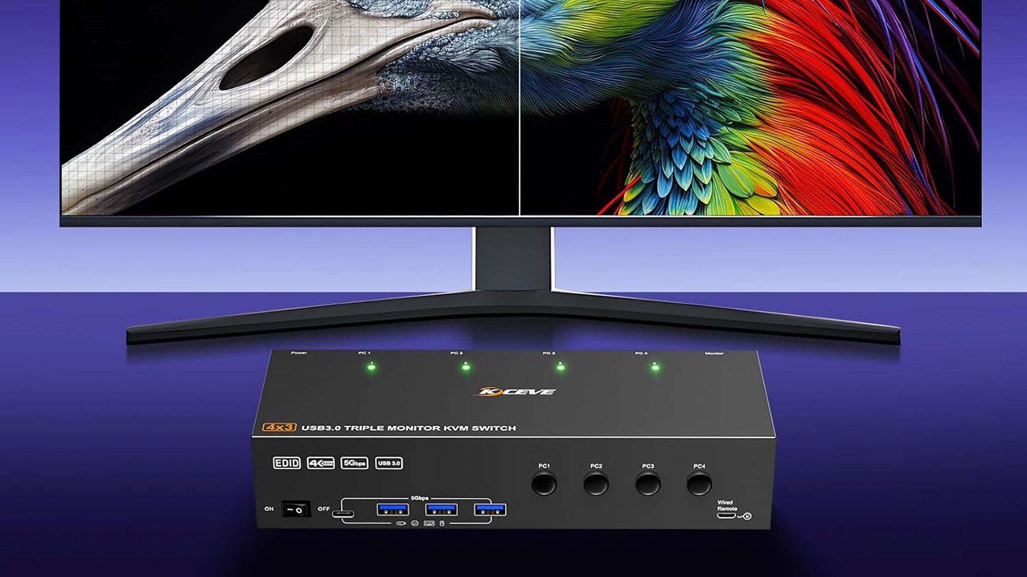 Hardware KVM switch connecting multiple computers