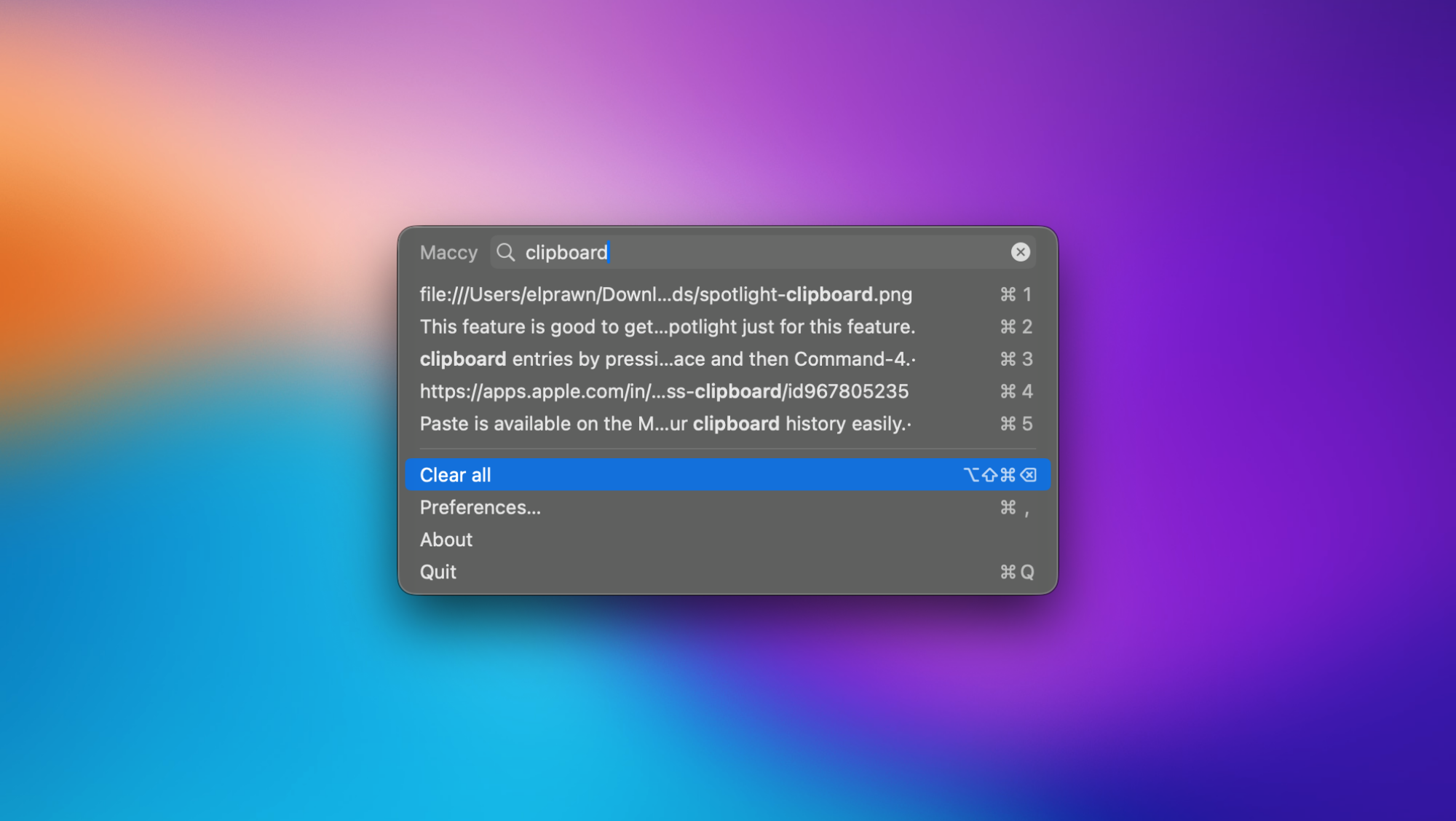 Spotlight as a basic clipboard manager on macOS