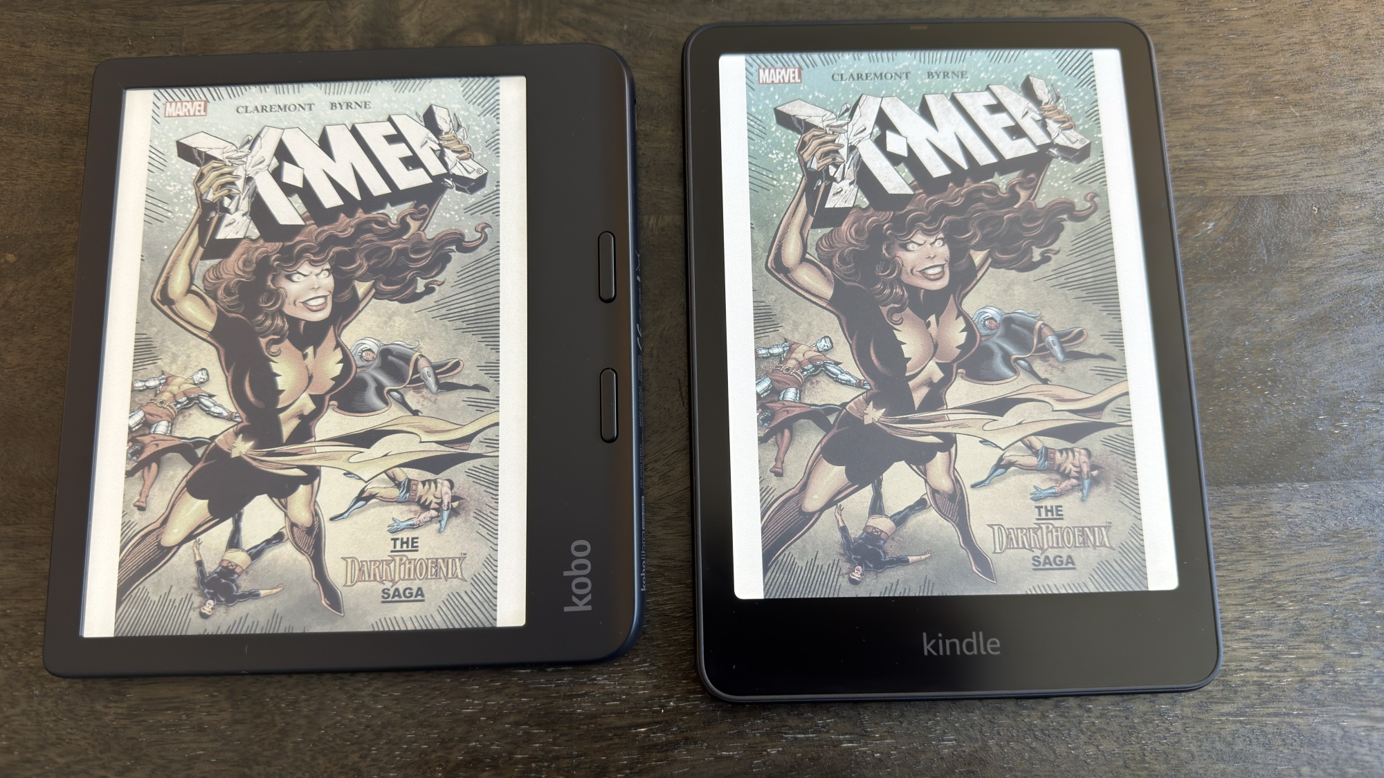A user reading a comic book on the Kindle Colorsoft, highlighting its suitability for visual content.