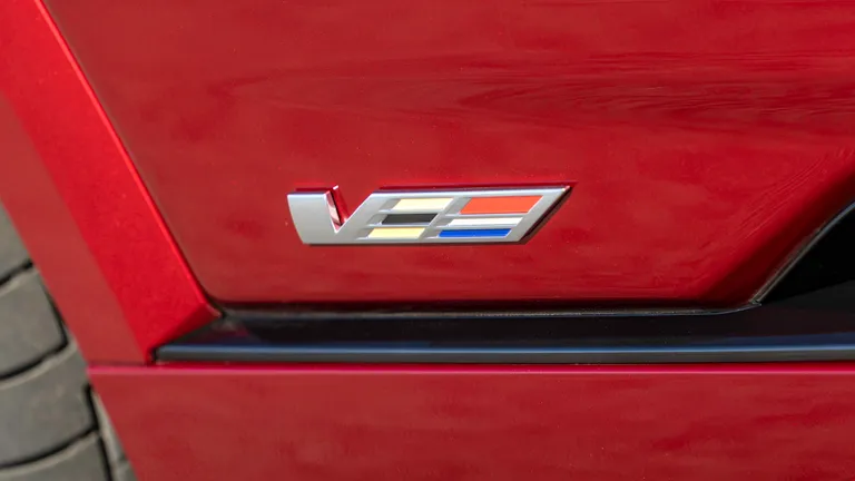 Interior shot of the Cadillac Lyriq V highlighting its luxurious materials and advanced technology