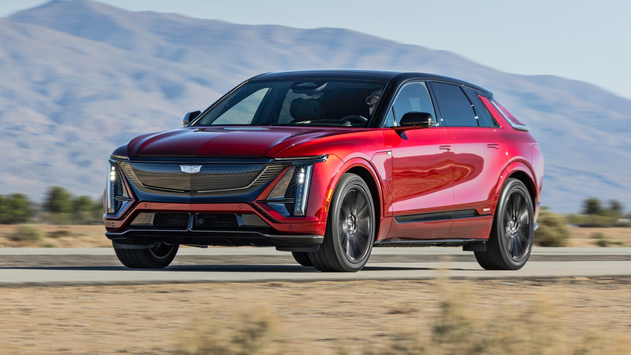 Cadillac Lyriq V showcasing its sleek design and aerodynamic profile