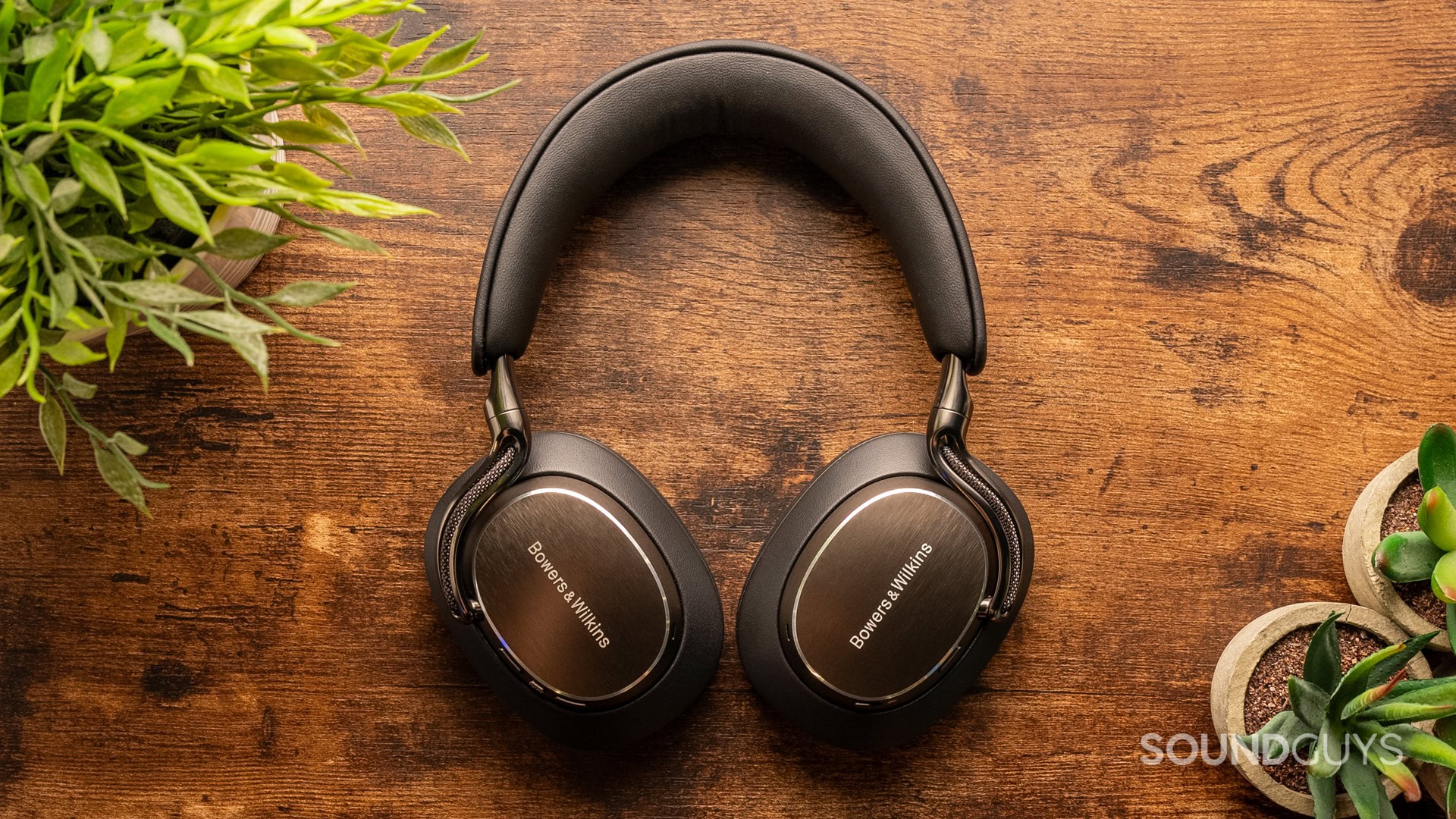 Close-up of the Bowers & Wilkins Px8 S2 headphones, showcasing their premium design.