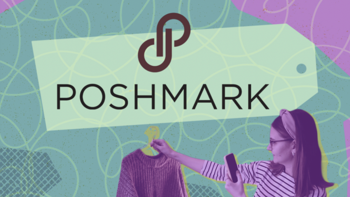 Poshmark listings and sharing interface Poshmark interface showing listings and sharing options