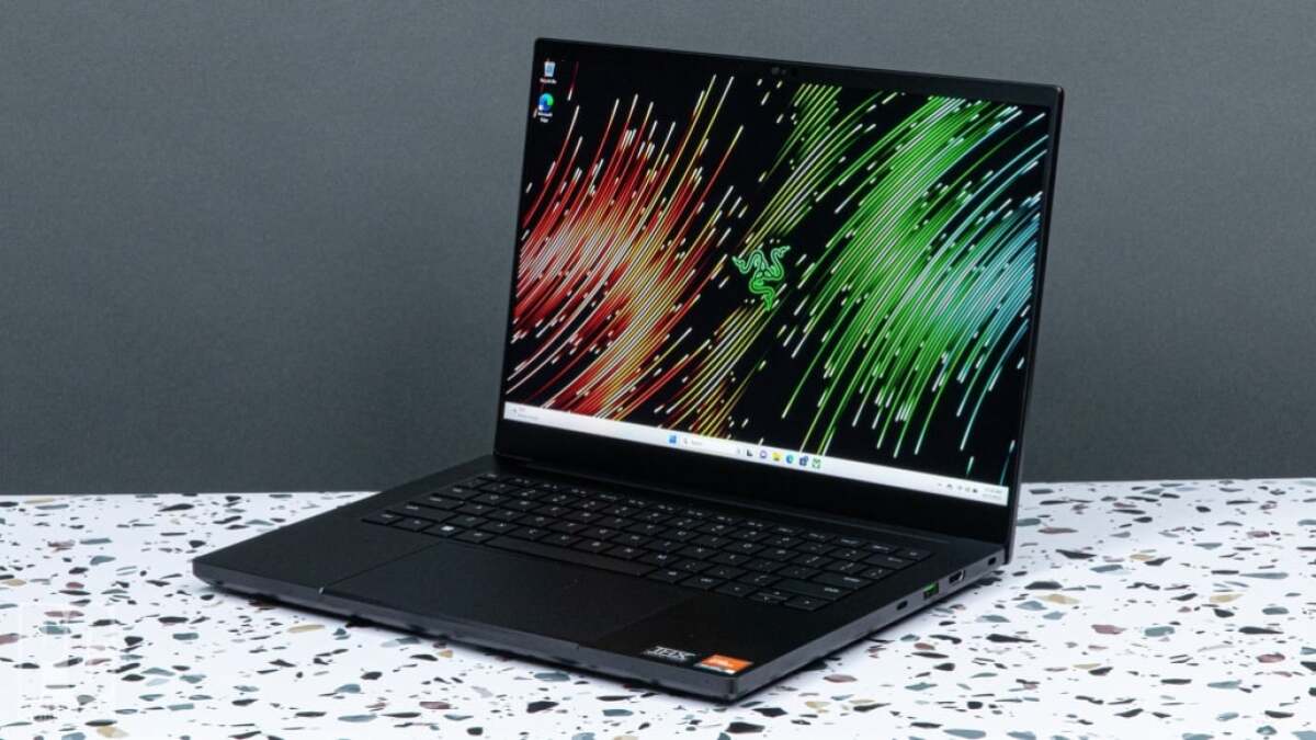 High-performance gaming laptop displaying vibrant graphics