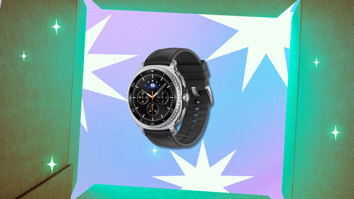 Galaxy Watch 8 Classic on wrist showing features Galaxy Watch 8 Classic on wrist displaying time and health data