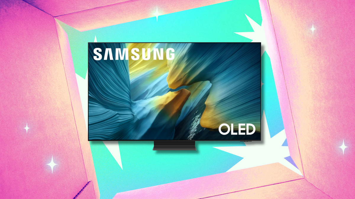 Samsung 65-inch S95F OLED TV displaying vibrant colors and deep blacks Close-up of the stunning display on the Samsung 65-inch S95F OLED TV.