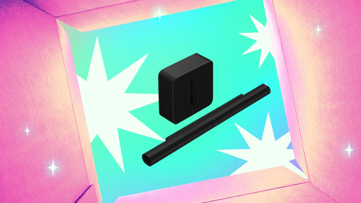 Sonos Arc Ultra and Sub 4 Black Friday Deal Sonos Arc Ultra soundbar and Sub 4 subwoofer, showcasing the Black Friday deal.