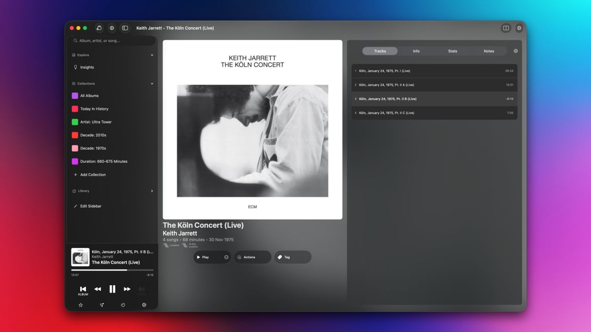 Screenshot of the Albums app interface on macOS