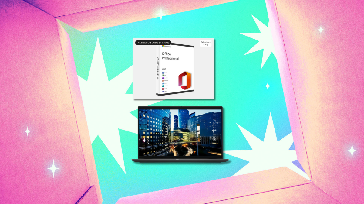 Dell Latitude 7410 Laptop with Microsoft Office Professional 2021 on screen