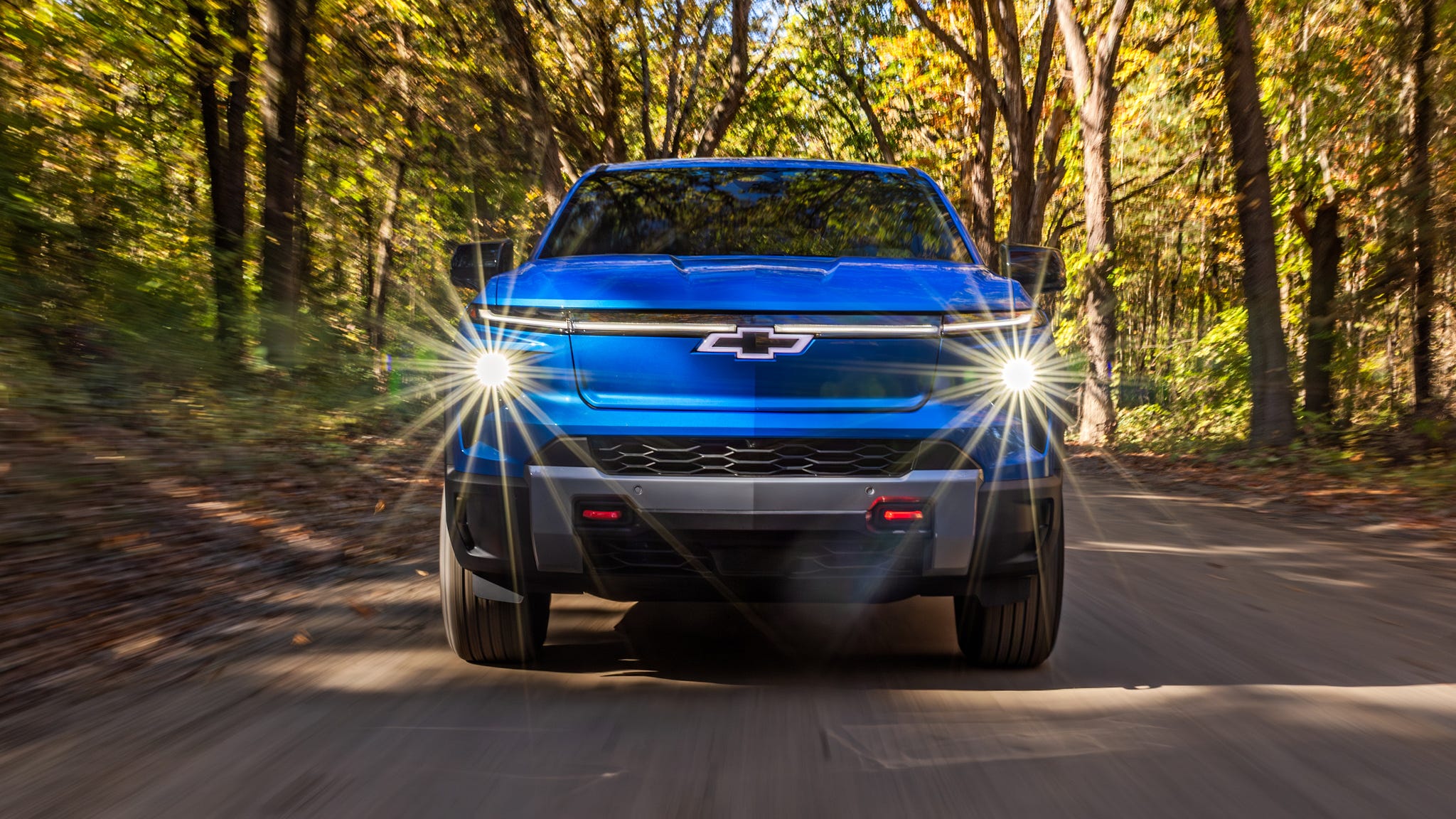 Chevrolet Silverado EV Trail Boss on a paved road