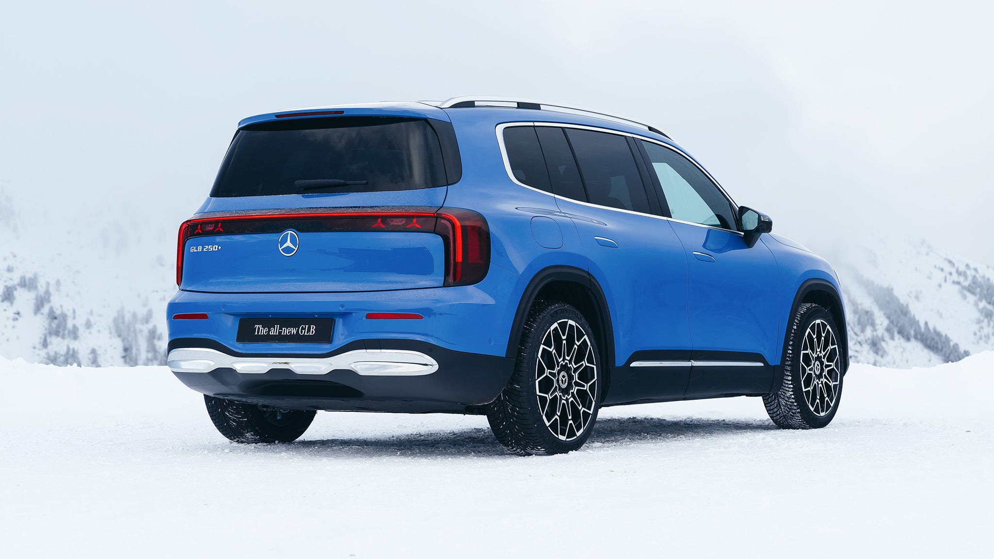 Sleek front profile of the 2027 Mercedes-Benz GLB, highlighting its modern grille and LED headlights.