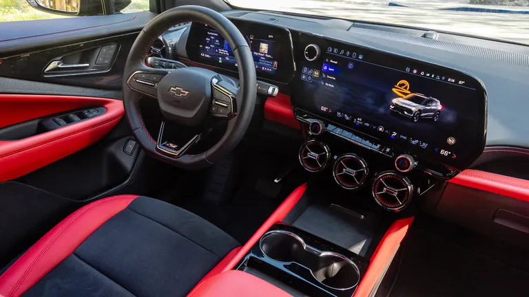 The large infotainment screen of the Chevrolet Blazer EV displaying Google Maps, highlighting the integrated digital experience.