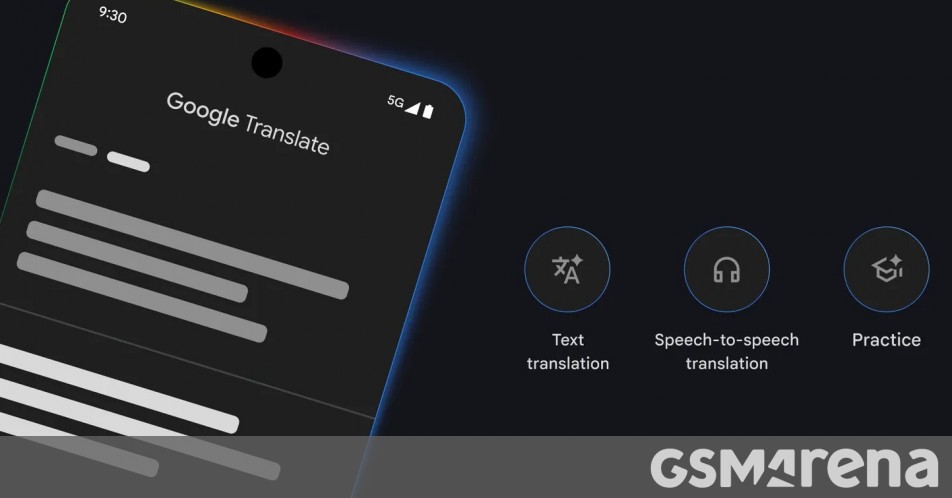 Experience seamless real-time communication with Gemini-Powered Google Translate Live Translations. A person wearing headphones, looking at a smartphone displaying Google Translate, suggesting live translation capabilities. The image highlights Gemini-Powered Google Translate Live Translations.