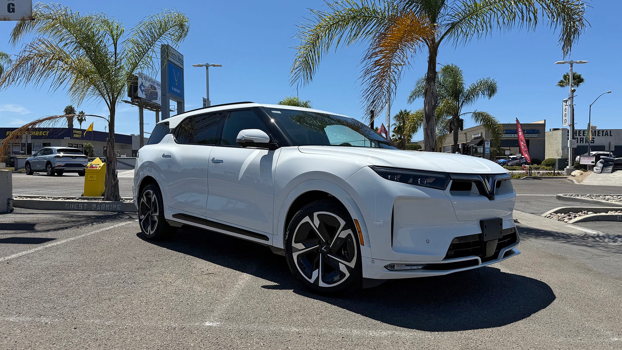 VinFast VF8 electric SUV on a city street