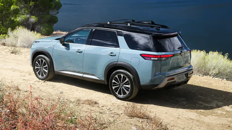 The rear view of the 2026 Nissan Pathfinder, showcasing its updated taillights and strong stance. The exterior 2026 Nissan Pathfinder Innovations are subtle but impactful.