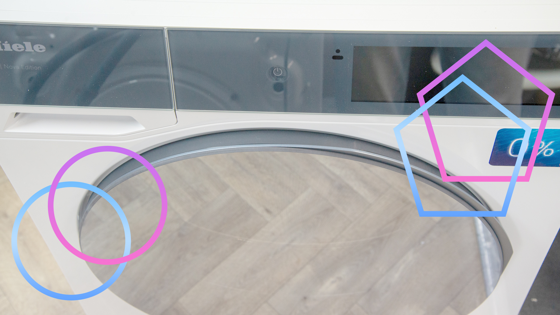 Modern energy-efficient heat pump tumble dryer in a utility room, representing an affordable tumble dryer alternative.